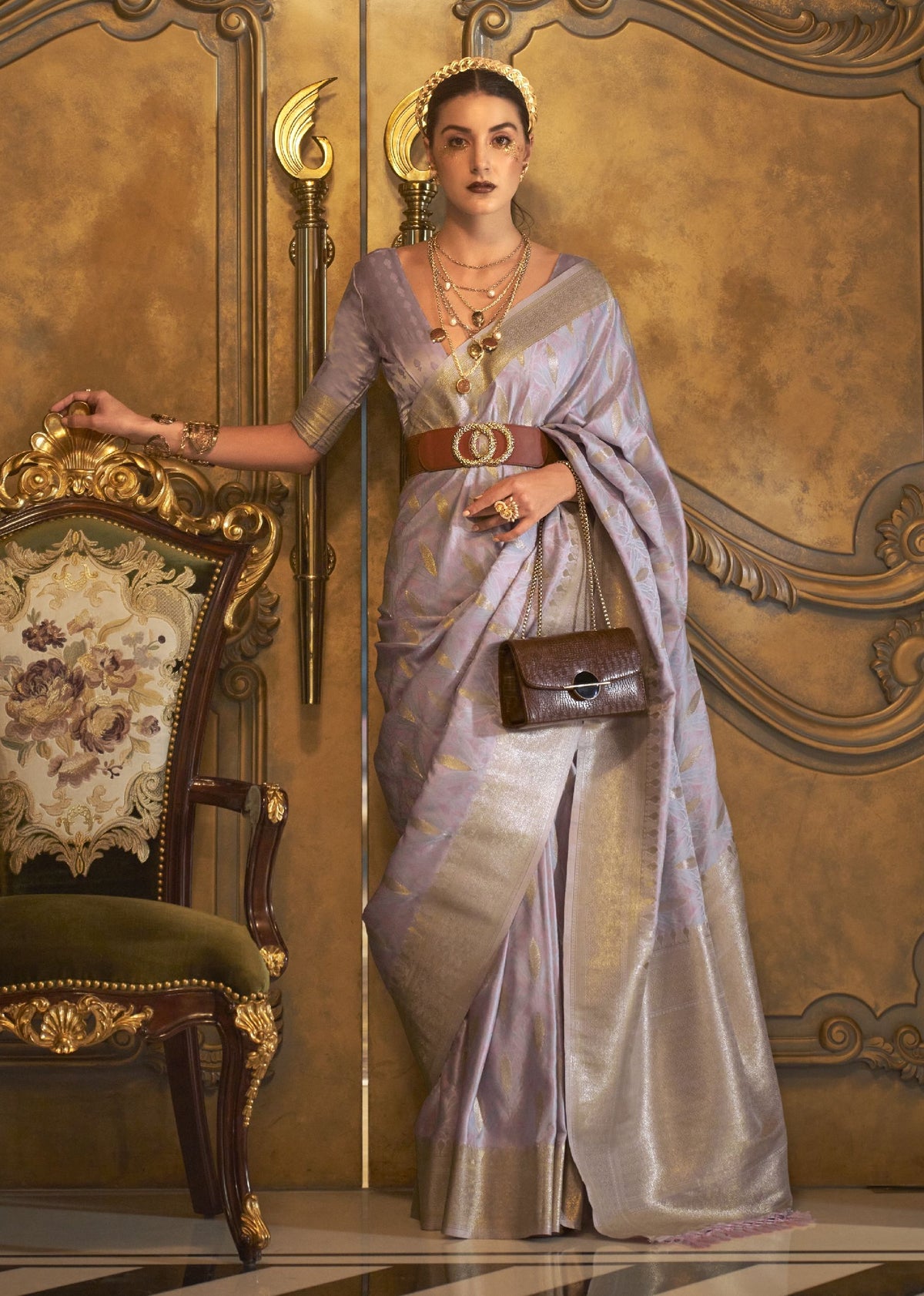 High‑quality satin saree suitable for bridesmaids, wedding guests, and festive celebrations